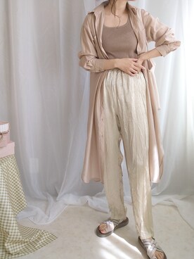 「LAC-VERT（ラック・ヴェール）の【LAC VERT/ラック・ヴェール】PUレザートートバッグ（トートバッグ）」を使った、yu.さん（レディース・165cm）の春コーディネート