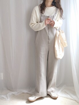 「reca（レカ）のアイテム（オールインワン・サロペット）」を使った、yu.さん（レディース・165cm）の春コーディネート