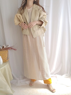 「SUGAR BISKET（シュガービスケット）のアイテム（アクセサリー）」を使った、yu.さん（レディース・165cm）の春コーディネート
