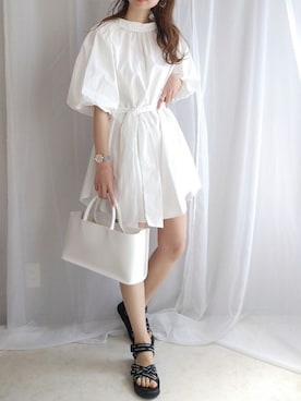 「ミニワンピ」｜yu.さん（レディース・165cm）の春コーディネート