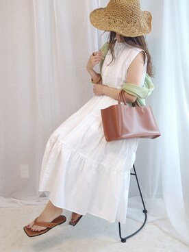 「rectangle（レクタングル）のアイテム（シャツワンピース）」を使った、yu.さん（レディース・165cm）の夏コーディネート