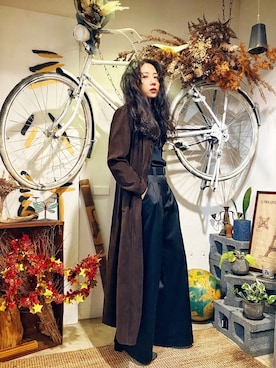 「VINTAGE（ヴィンテージ）のアイテム（ピーコート）」を使った、Amanさん（レディース・164cm）の冬コーディネート