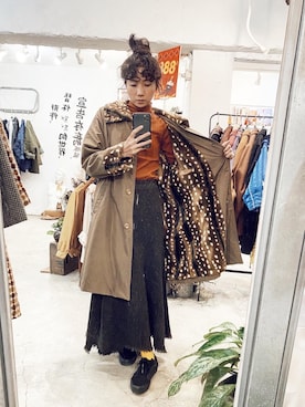 「VINTAGE（ヴィンテージ）のアイテム（ピーコート）」を使った、Amanさん（レディース・164cm）の冬コーディネート