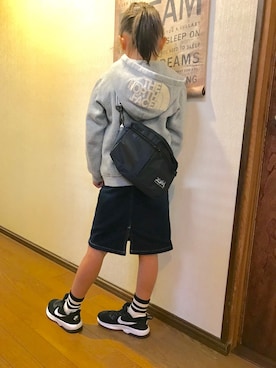 「X-girl（エックスガール）のアイテム」を使った、3sisters-y.h.m.さん（キッズ・110cm）の秋コーディネート