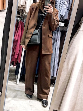 「PAGEBOY（ページボーイ）のアイテム（ノーカラージャケット）」を使った、rinaaaさん（レディース・158cm）の冬コーディネート