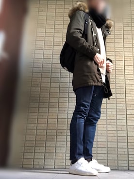 「スタンスミス」｜「アイテム（モッズコート）」を使った、k-sanさん（メンズ・177cm）の冬コーディネート
