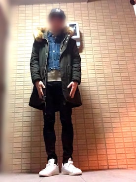 「スタンスミス」｜「アイテム（モッズコート）」を使った、k-sanさん（メンズ・177cm）の冬コーディネート