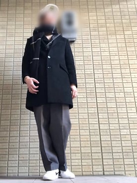 「カシミアニット」｜「アイテム（ジャケット/アウター）」を使った、k-sanさん（メンズ・177cm）の冬コーディネート