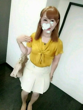 「Leilianのアイテム（Tシャツ/カットソー、ゴールド系）」を使った、Chi-hiさん（レディース・165cm）の夏コーディネート