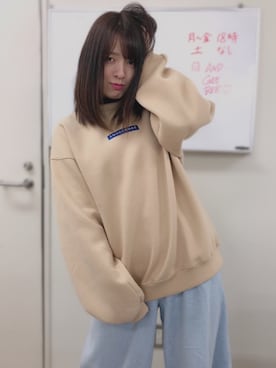 「ANDGEEBEE（アンジービー）のアイテム（スウェット）」を使った、おすしさん（レディース・168cm）の春コーディネート