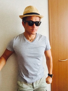 「idealism sound（イデアリズムサウンド）のアイテム」を使った、HIROさん（メンズ・175cm）の夏コーディネート