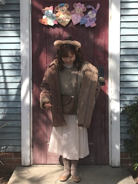 「SEVENDAYS=SUNDAY（セブンデイズサンデイ）のアイテム（バレエシューズ）」を使った、moeri🌻さん（レディース・152cm）の冬コーディネート