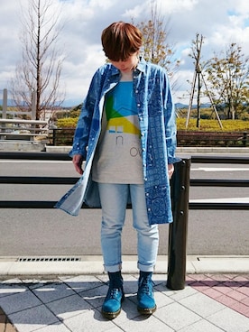 「Design Tshirts Store graniph（デザイン　ティーシャツ　ストア　グラニフ）のアイテム（ワンピース/ドレス）」を使った、Siさん（レディース・155cm）の春コーディネート