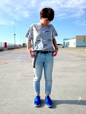 「アイテム（腕時計）」を使った、Siさん（レディース・155cm）の夏コーディネート