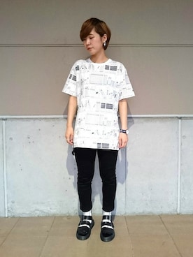 「Design Tshirts Store graniph（デザイン　ティーシャツ　ストア　グラニフ）のアイテム（トップス）」を使った、Siさん（レディース・155cm）の夏コーディネート