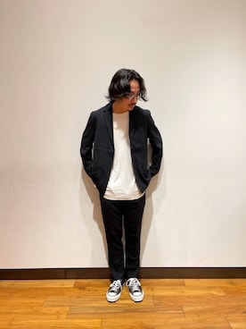 「URBAN RESEARCH（アーバンリサーチ）のアイテム（テーラードジャケット）」を使った、川野健也さん（メンズ・169cm）の春コーディネート