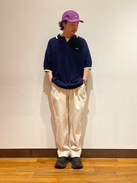 「URBAN RESEARCH（アーバンリサーチ）のアイテム（帽子）」を使った、川野健也さん（メンズ・169cm）の春コーディネート
