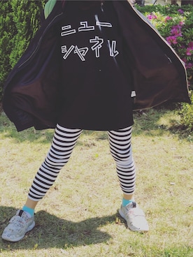 「H&M（エイチ・アンド・エム）のアイテム（MA-1）」を使った、AYAさん（レディース・152cm）の春コーディネート
