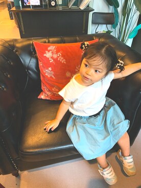 「BASE（ベース）のアイテム」を使った、myさん（キッズ・80cm）の秋コーディネート