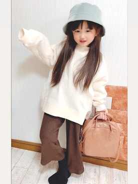 「chaopanic typy」｜「アイテム（帽子）」を使った、れいにゃんさん（キッズ・100cm）の冬コーディネート