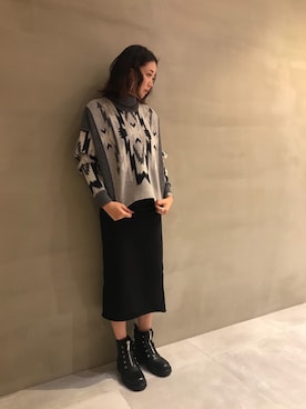 「ネイティブ柄」｜うっちーさん（レディース・160cm）の秋コーディネート