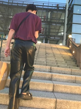 「お買い物」｜「アイテム（サンダル）」を使った、ふうとさん（メンズ・172cm）の秋コーディネート