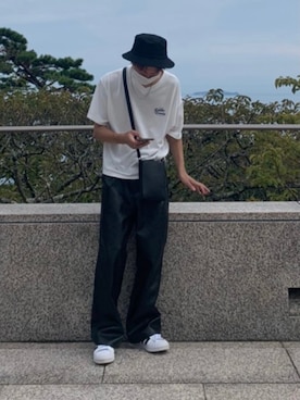 「PAGEBOY（ページボーイ）のアイテム（帽子）」を使った、ふうとさん（メンズ・172cm）の秋コーディネート