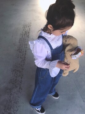 「フリルトップス」｜noaさん（キッズ・110cm）の春コーディネート