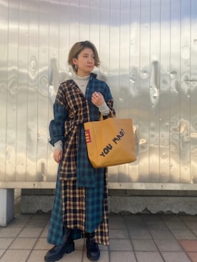 「B'2nd（ビーセカンド）のアイテム」を使った、かとぱんさん（レディース・155cm）の秋コーディネート