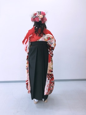 「袴」｜「アイテム（浴衣）」を使った、myk*さん（レディース・156cm）の春コーディネート