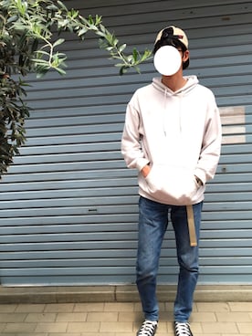 「Gramicci（グラミチ）のアイテム（キャップ）」を使った、TOMOさん（メンズ・178cm）の春コーディネート