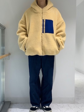 「unrelaxing（アンリラクシング）のアイテム（ブルゾン）」を使った、TOMOさん（メンズ・178cm）の冬コーディネート