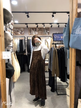 「Mo-boのアイテム（ワンピース、ブラウン系）」を使った、kiki彤さん（レディース・170cm）の冬コーディネート