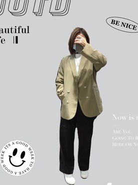 「西裝外套」｜「アイテム（チェスターコート）」を使った、kiki彤さん（レディース・170cm）の夏コーディネート