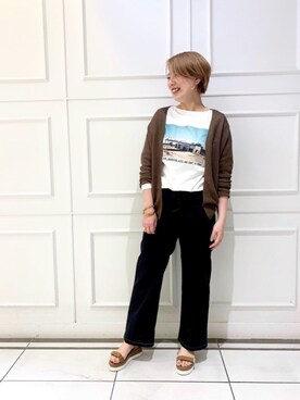 「ヤヌーク」｜「アイテム（アクセサリー）」を使った、maeさん（レディース・165cm）の春コーディネート