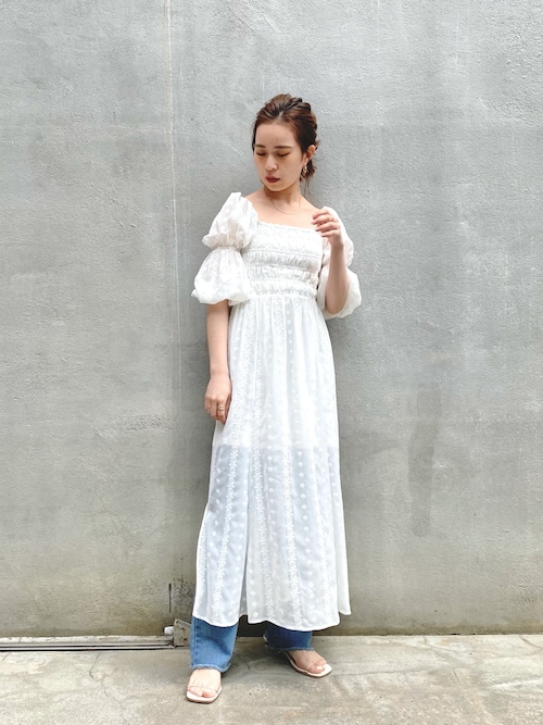 Free Sizeワンピなど最旬ア 5分袖刺繍シャーリングワンピース Who S Who Chico ロングワンピース ワンピースfree Size 10 350 Eur Artec Fr
