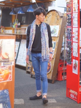 Prada プラダ のローファー ブルー系 を使ったメンズ人気ファッションコーディネート Wear