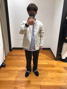 「ノーカラージャケット」｜hayakazu16さん（メンズ・165cm）の冬コーディネート