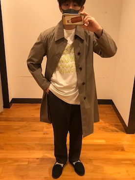 「URBAN RESEARCH（アーバンリサーチ）のアイテム（ステンカラーコート）」を使った、hayakazu16さん（メンズ・165cm）の冬コーディネート
