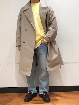 「URBAN RESEARCH（アーバンリサーチ）のアイテム（ステンカラーコート）」を使った、hayakazu16さん（メンズ・165cm）の春コーディネート