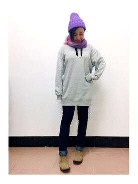 「MOUSSY（マウジー）のアイテム（チュニック）」を使った、envy2さん（レディース・155cm）の冬コーディネート