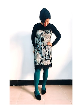 「アイテム（ドレスシューズ、グリーン系）」を使った、envy2さん（レディース・155cm）の冬コーディネート