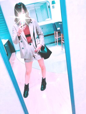 「ブラウン×ブラック」｜「アイテム（セットアップ）」を使った、mahalo  さん（レディース・164cm）の秋コーディネート