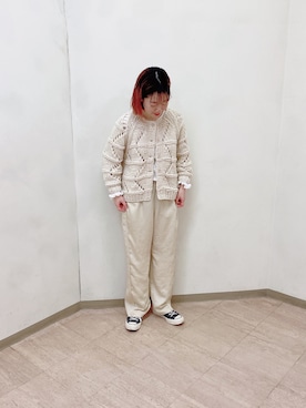 「6（ロク）のアイテム（その他パンツ）」を使った、nishitomoさん（レディース・158cm）の春コーディネート