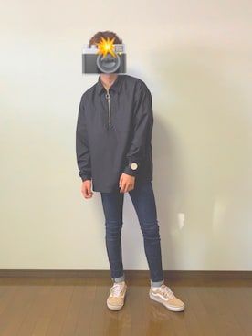 「LIDNM（リドム）のLIDNM/リドム/マイクロスパンリングジップシャツ（シャツ/ブラウス）」を使った、けーちさん（メンズ・169cm）の春コーディネート