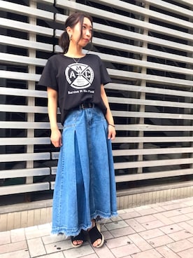 「アーミー」｜「アイテム（Tシャツ/カットソー）」を使った、Hikaruさん（レディース・155cm）の夏コーディネート