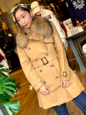 「AVIREX（アヴィレックス）のアイテム（トレンチコート）」を使った、Hikaruさん（レディース・155cm）の秋コーディネート