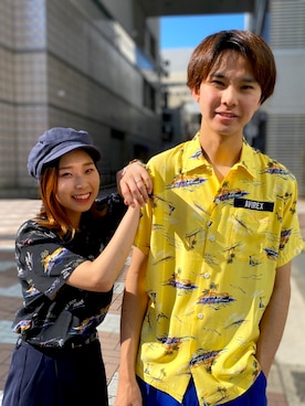 「お揃いコーデ」｜「アイテム（キャスケット）」を使った、Hikaruさん（レディース・156cm）の春コーディネート