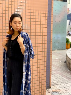 「AVIREX（アヴィレックス）のアイテム（シャツワンピース）」を使った、Hikaruさん（レディース・156cm）の春コーディネート