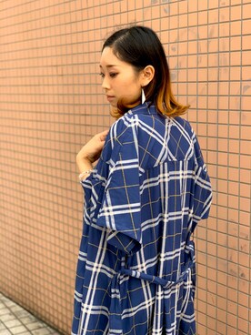 「AVIREX（アヴィレックス）のアイテム（シャツワンピース）」を使った、Hikaruさん（レディース・156cm）の春コーディネート